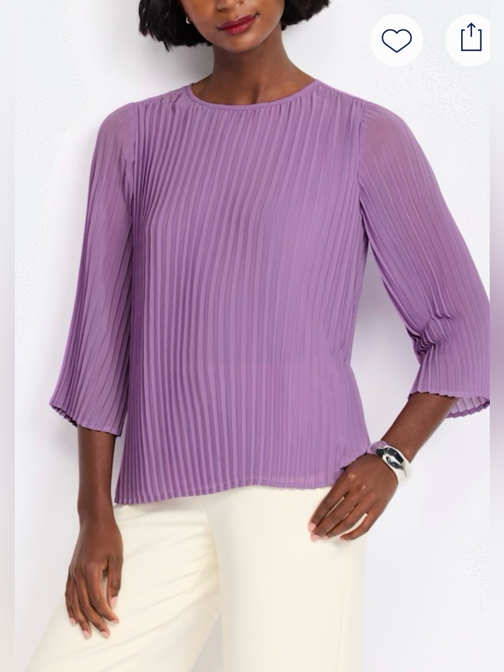 41 Hawthorn Laudine Pleat-Neck Blouse